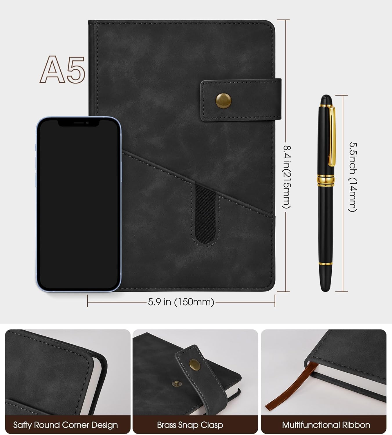 A5 Lined Leather Journal Noteb - Journal Leather Hardcover incelemesi ve fiyatı