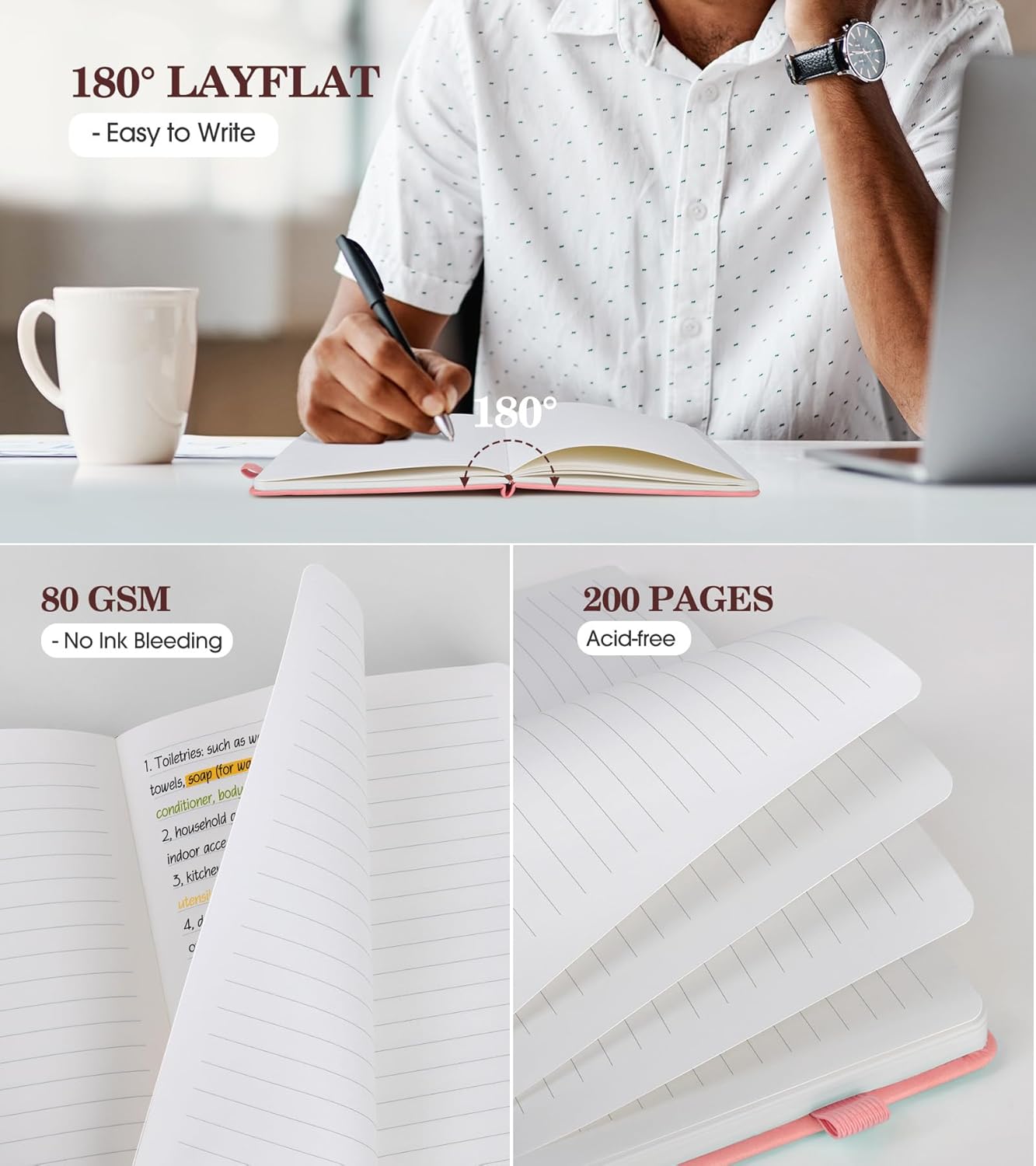 A5 Pink Hardcover Leather Jour - Journal Leather Hardcover incelemesi ve fiyatı
