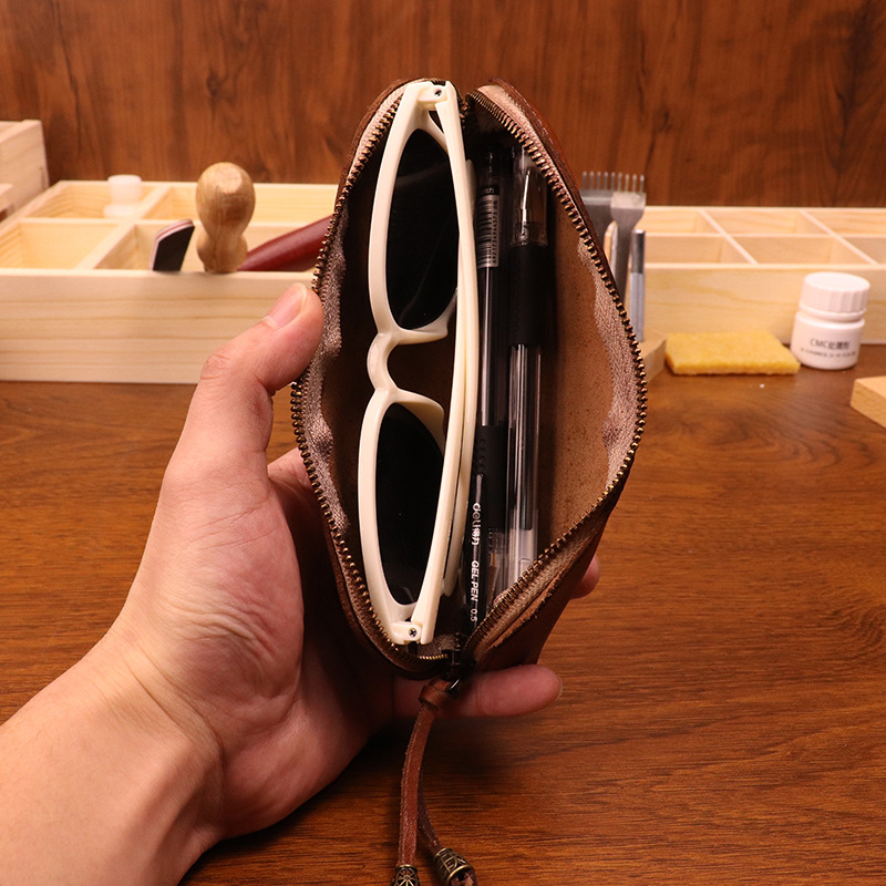 Cowhide pen bag for men vintag - Tan Stationery & Office Supply incelemesi ve fiyatı