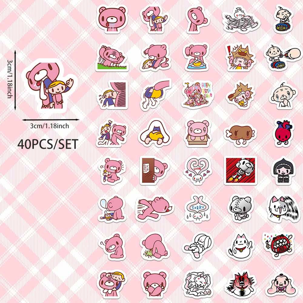 40pcs Cartoon Gloomy Bear & CH - Memo Pad Sticky incelemesi ve fiyatı