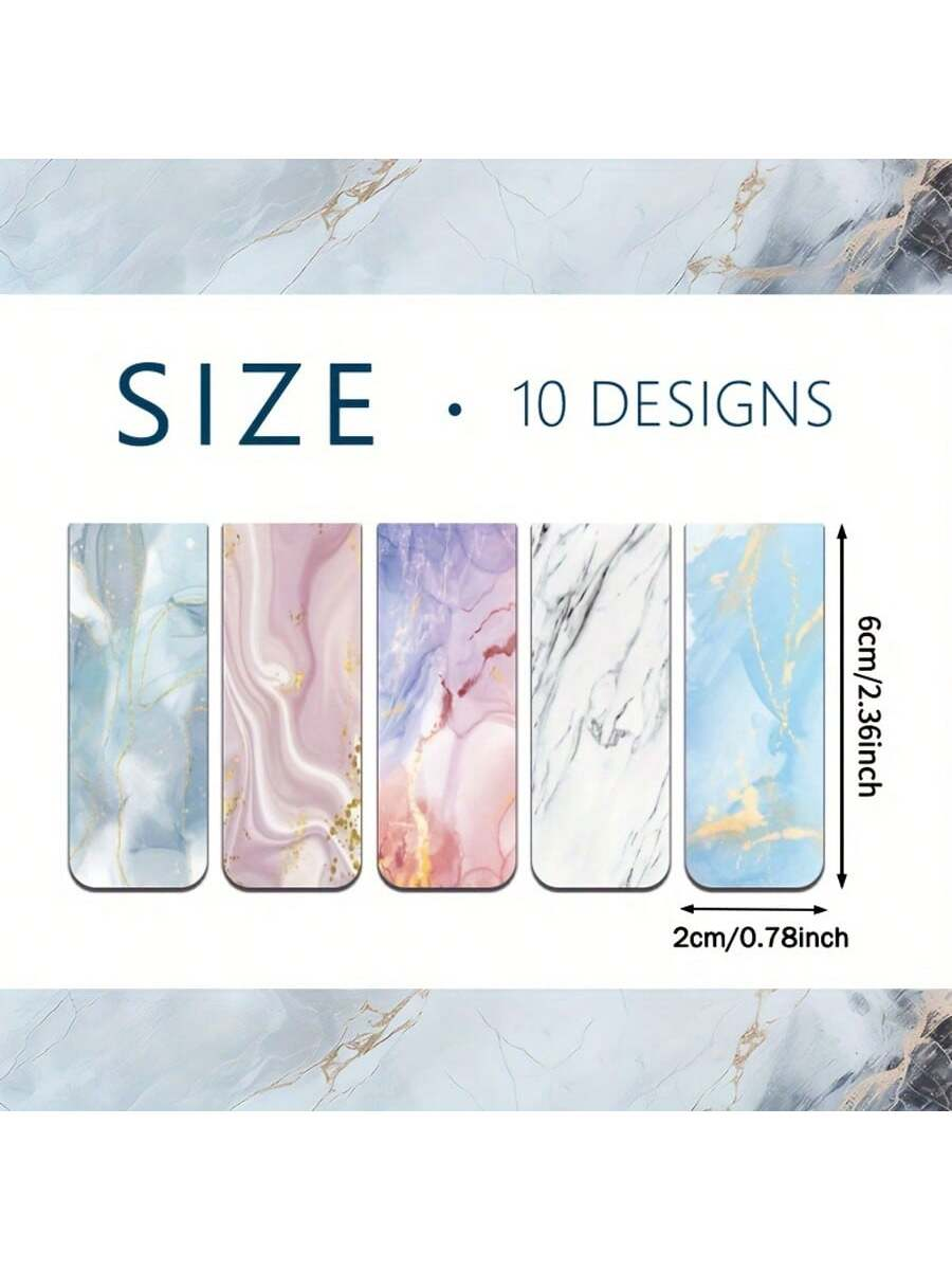 10pcs Assorted Marble Design M - Bookmark Magnetic Clip incelemesi ve fiyatı