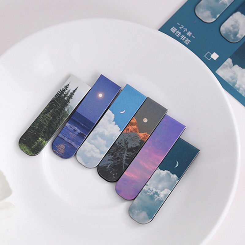 2pcs Fantasy Landscape Themed  - Bookmark Magnetic Clip incelemesi ve fiyatı