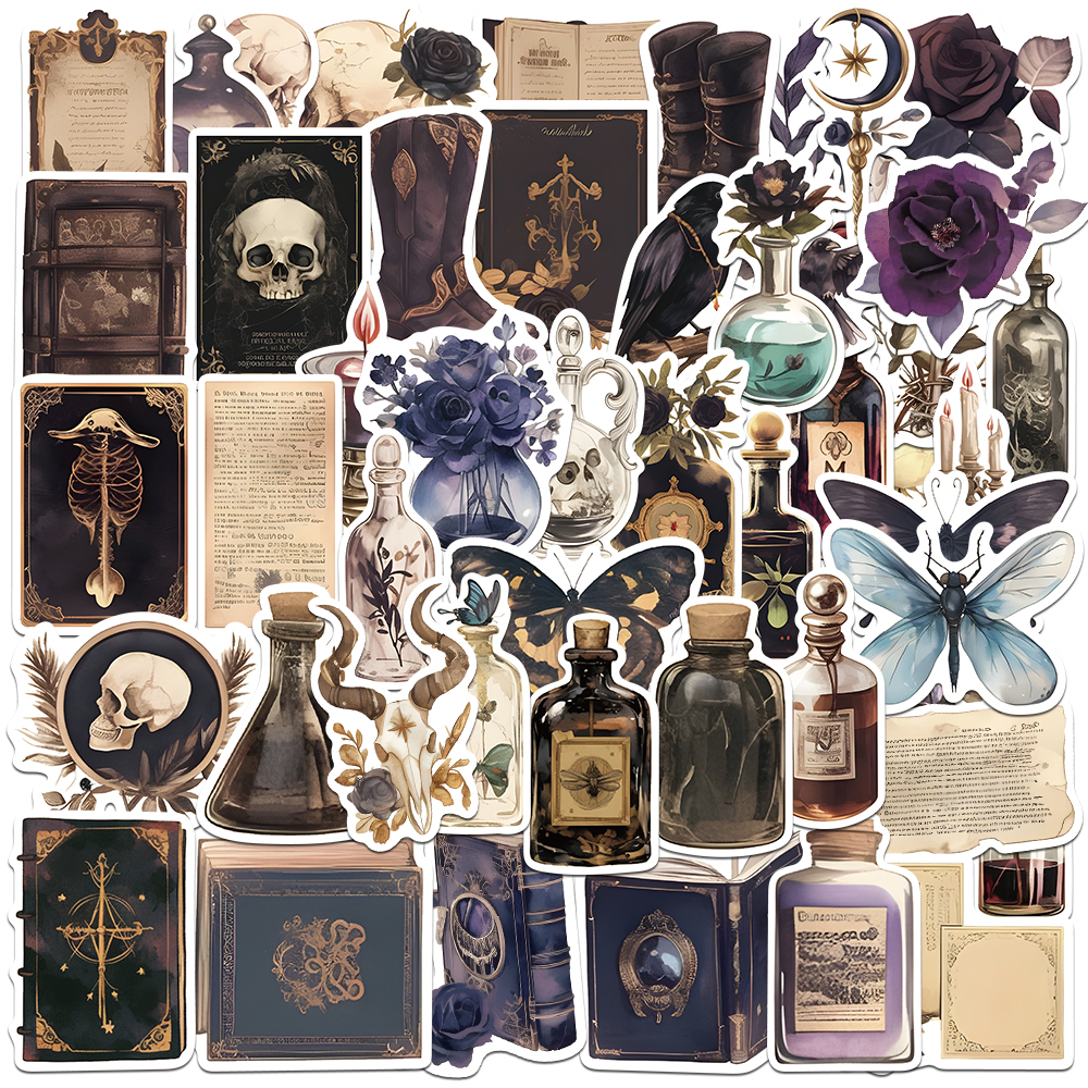 50PCS Dark Academia Stickers A - Memo Pad Sticky incelemesi ve fiyatı