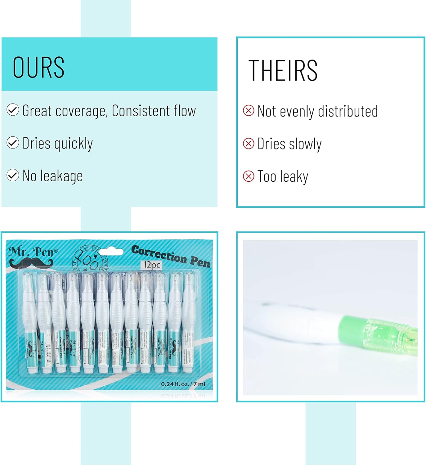 Correction Pens, 12 Pack, Need - Correction Fluid White incelemesi ve fiyatı