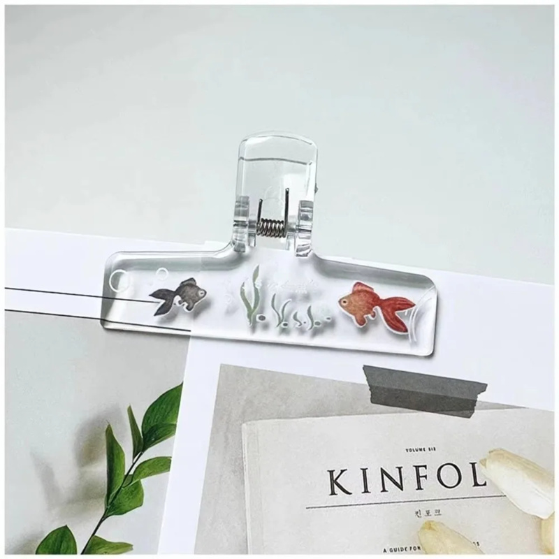 1PC Transparent Acrylic Goldfi - Binder Clip Assorted incelemesi ve fiyatı