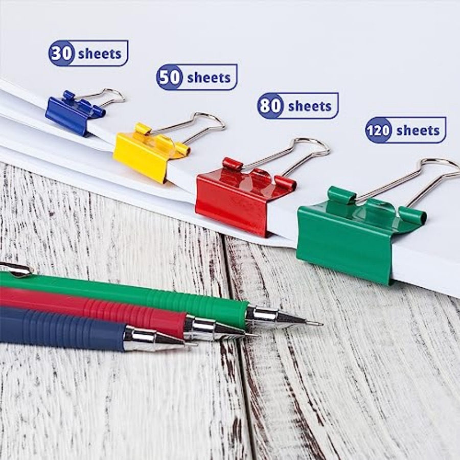 - Metal Binder Clips, 100 pcs, - Binder Clip Assorted incelemesi ve fiyatı