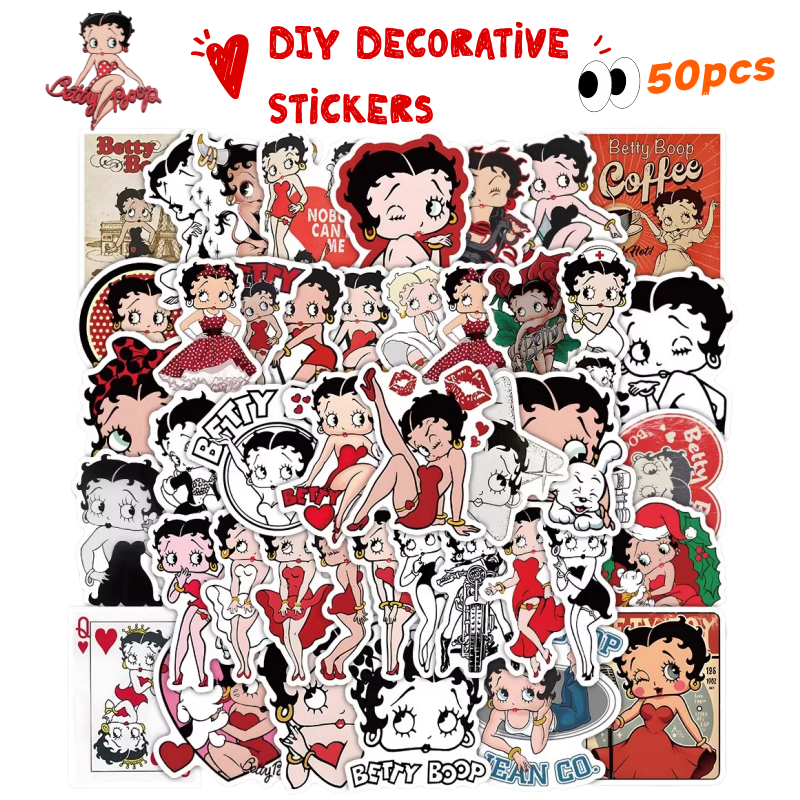 New 50PCS Betty Boop Sticker A - Memo Pad Sticky incelemesi ve fiyatı