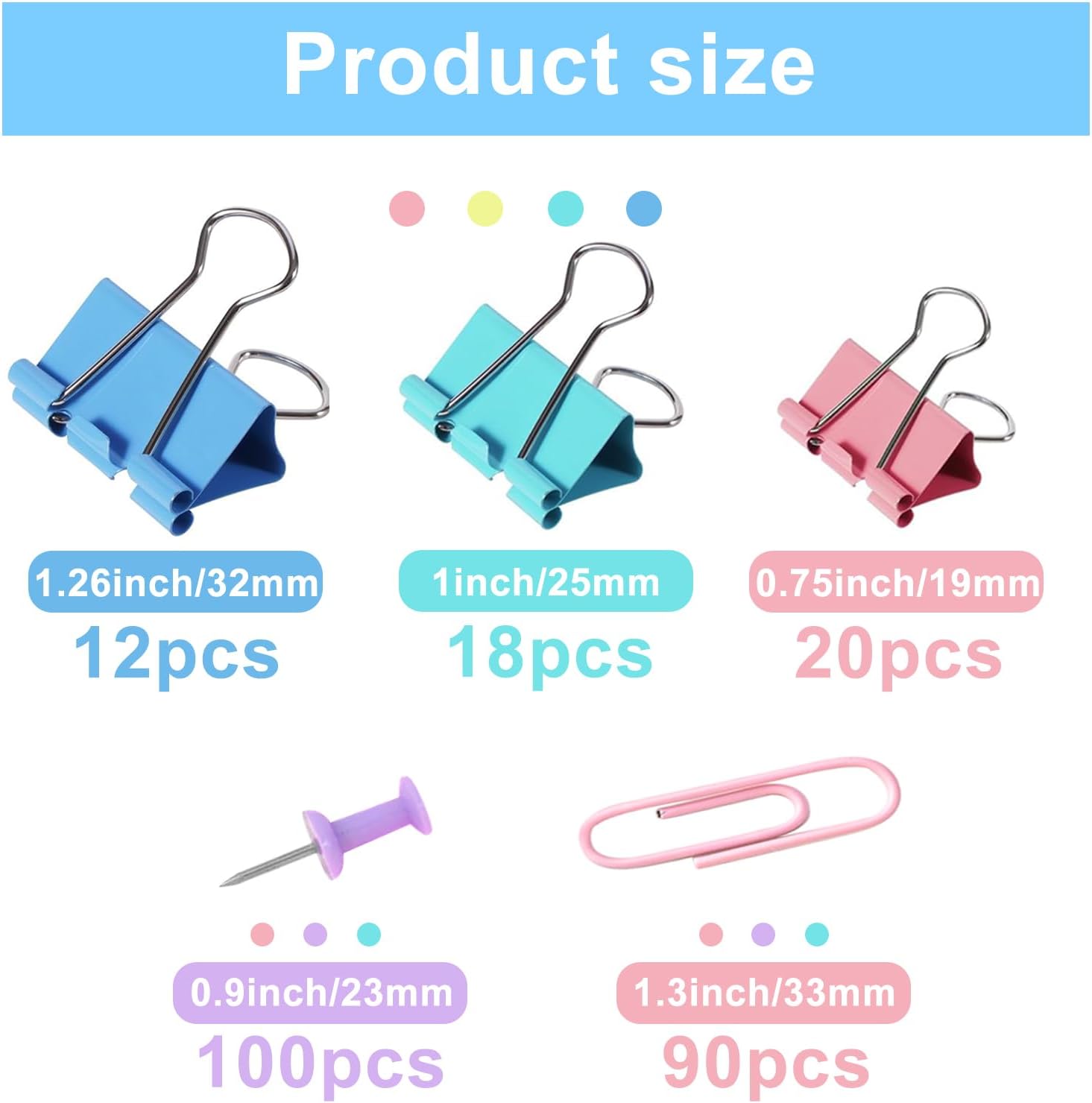 Colored Paper Clips and Binder - Binder Clip Assorted incelemesi ve fiyatı