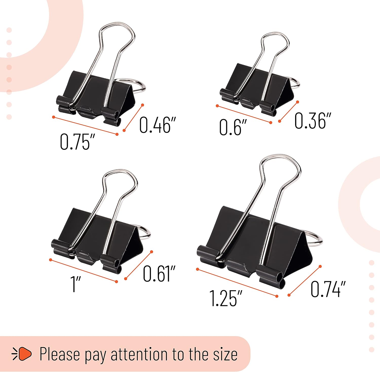 Binder Clips, 100 pcs Assorted - Binder Clip Assorted incelemesi ve fiyatı