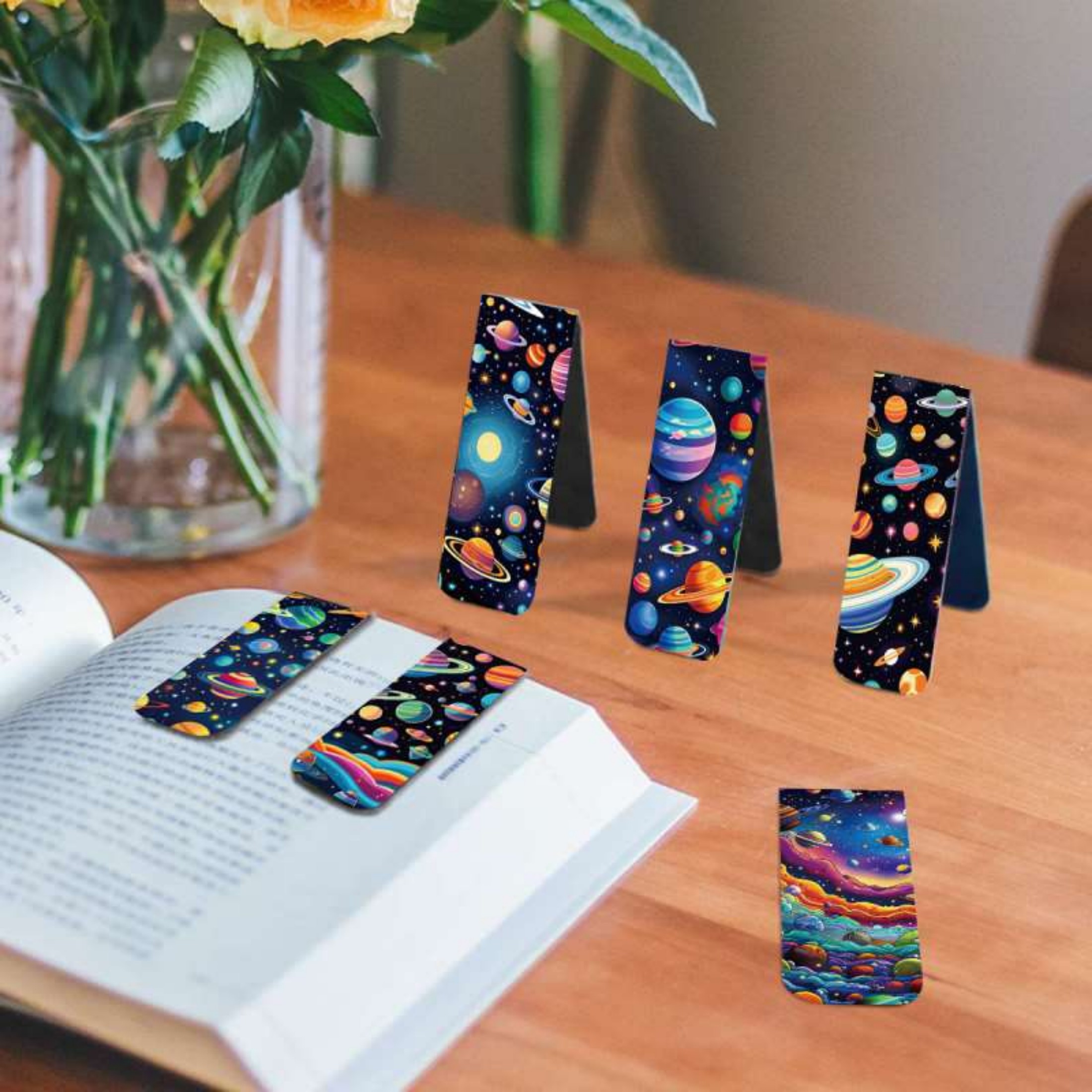 12pcs Space & Planet Themed Ma - Bookmark Magnetic Clip incelemesi ve fiyatı