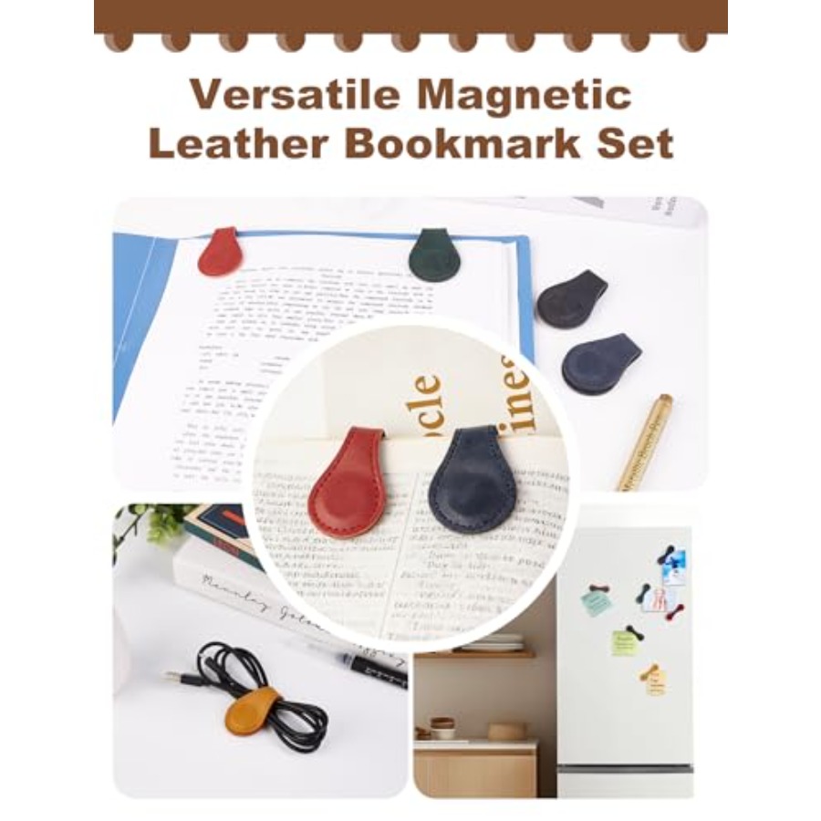 6 PCS Magnetic Leather Bookmar - Bookmark Magnetic Clip incelemesi ve fiyatı