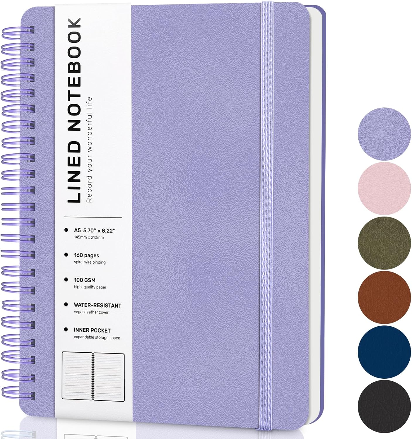 A5 Spiral Notebook, 160 Pages, - Journal Leather Hardcover incelemesi ve fiyatı