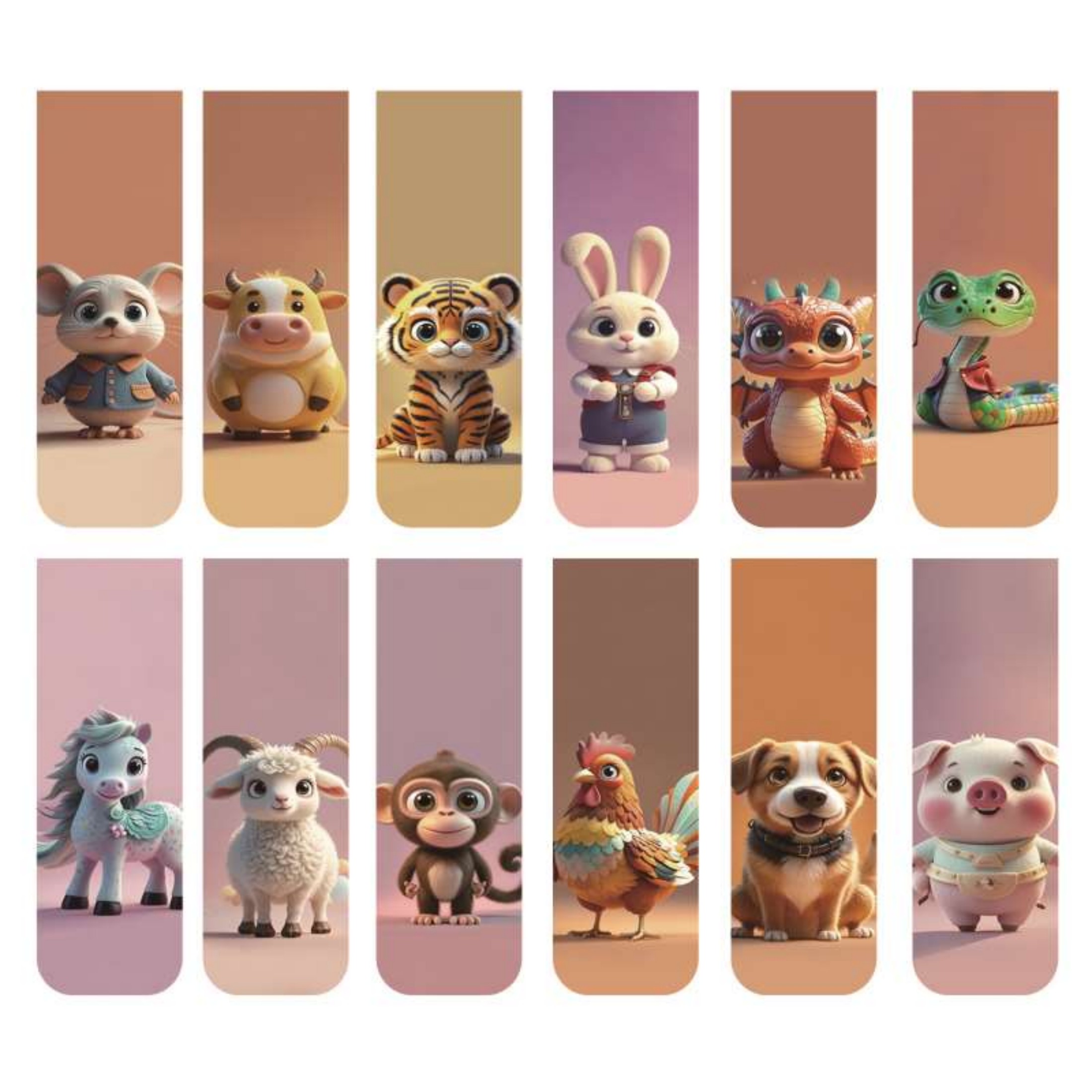 12pcs Adorable Twelve Animal M - Bookmark Magnetic Clip incelemesi ve fiyatı