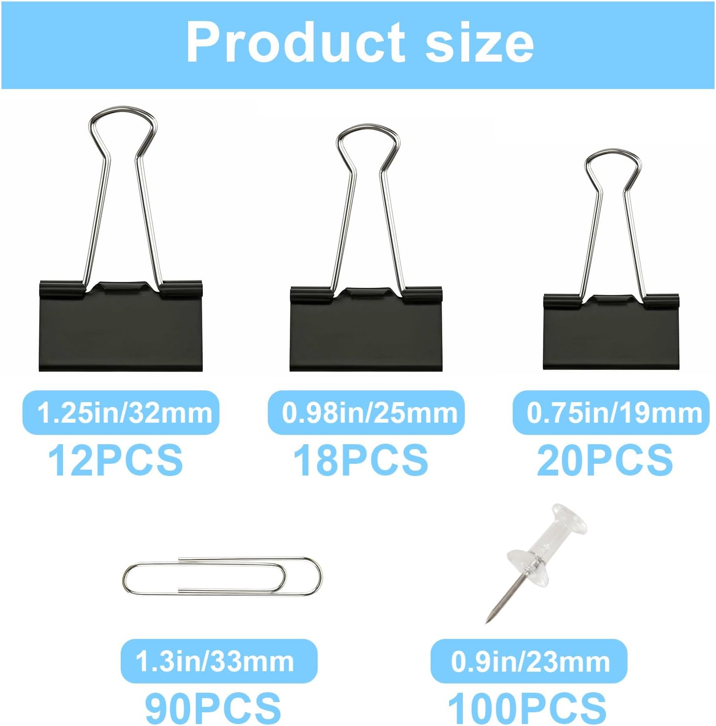 240PCS Office Clips Set: Paper - Binder Clip Assorted incelemesi ve fiyatı