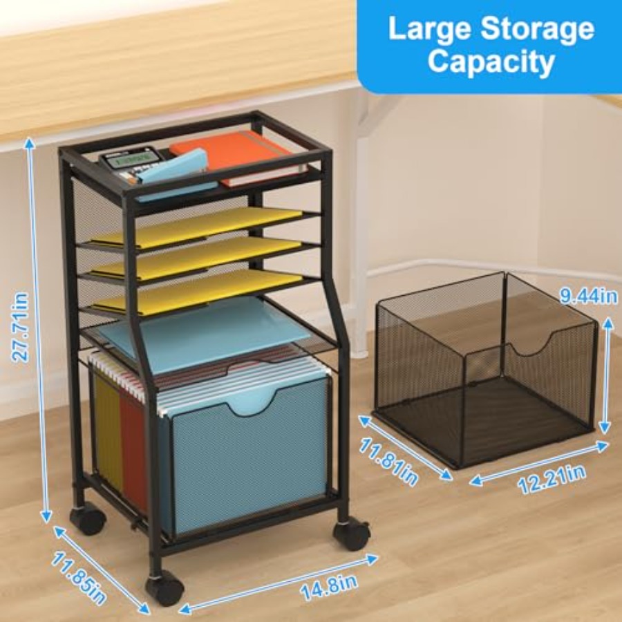 Rolling File Cart 6-Tier Desk  - File Folder Hanging incelemesi ve fiyatı
