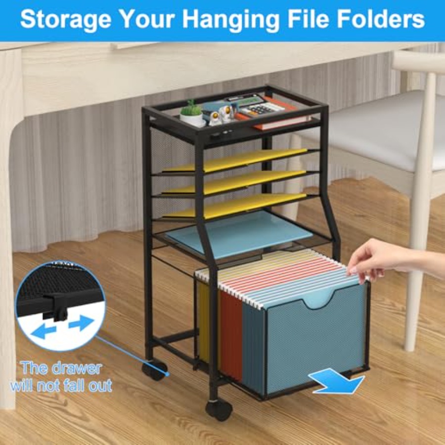Rolling File Cart 6-Tier Desk  - File Folder Hanging incelemesi ve fiyatı