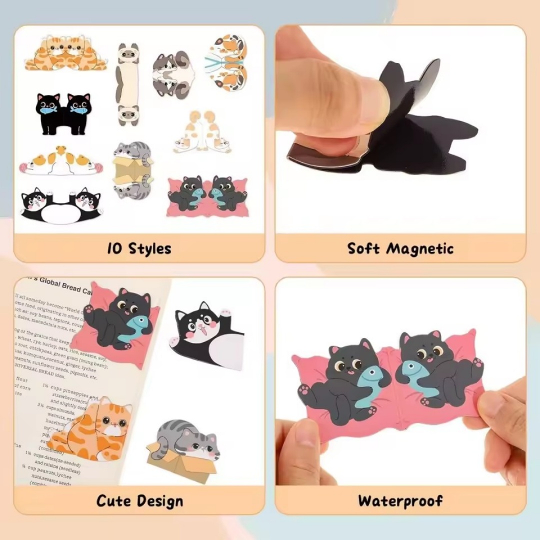1set Creative Cat Pattern Magn - Bookmark Magnetic Clip incelemesi ve fiyatı